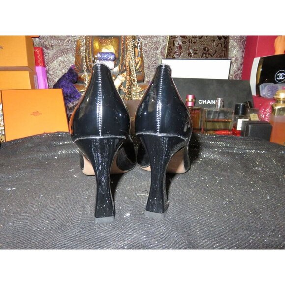 Ambelight Classic Black Patent Vegan Leather career pumps size 7 - Picture 3 of 12